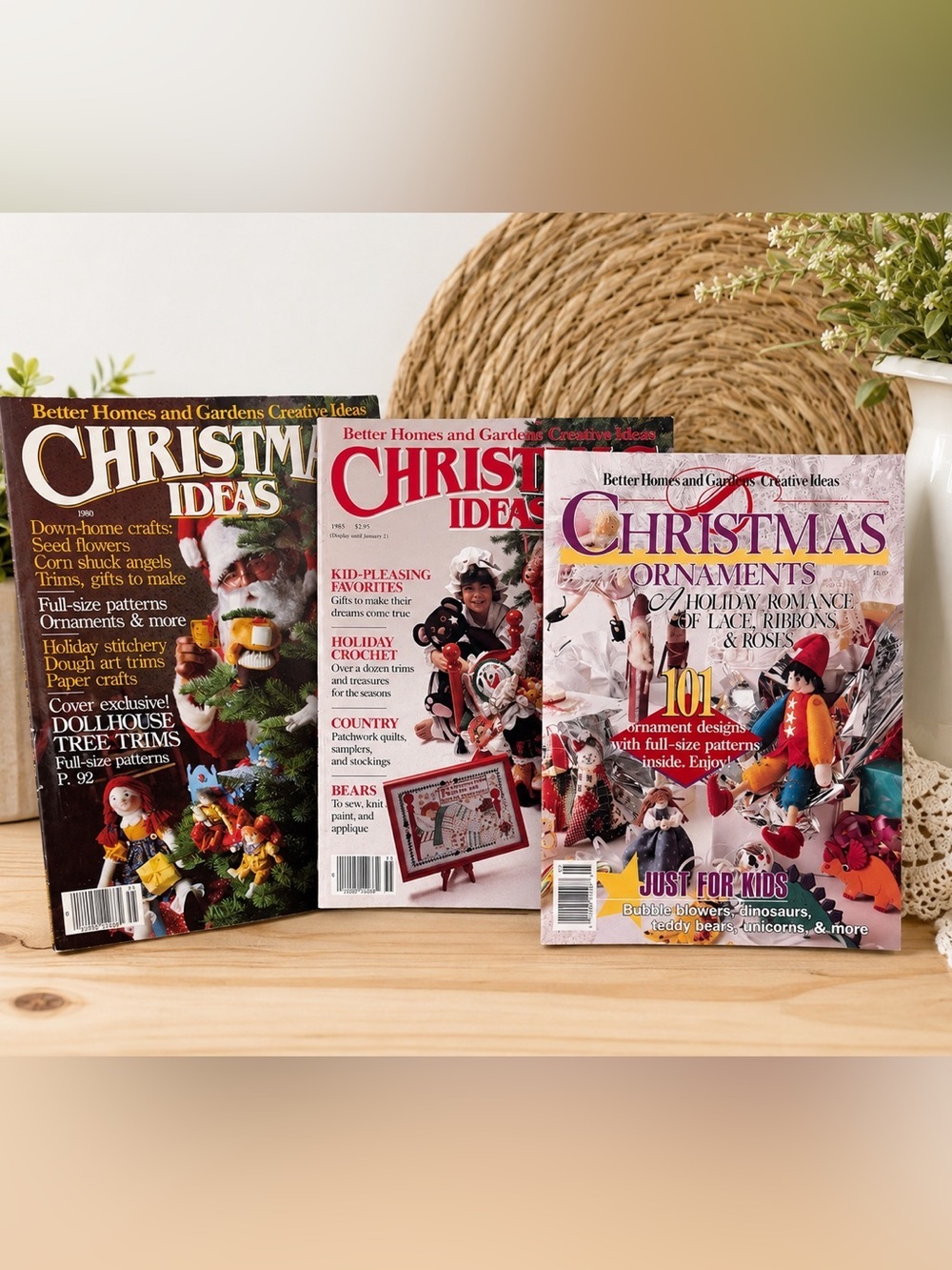 New Vintage 80s/90s Better Homes & Gardens Christmas Ideas Magazines lot of 3